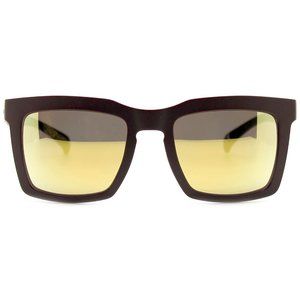 Adidas Oversized Square Mirror Sunglasses in Brown/Gold